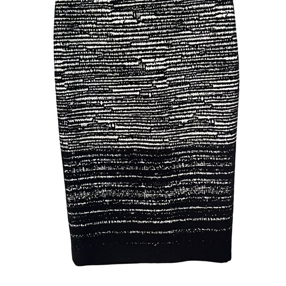 Rickie Freeman Teri Jon Black White‎ Stripe Short Sleeve Wool Fitted Dress Sz 8 - Picture 4 of 7